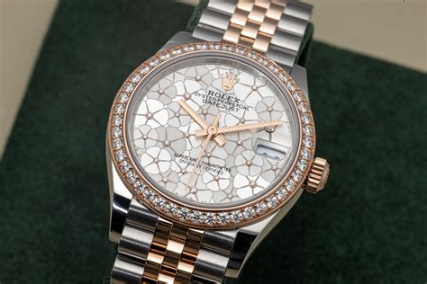 ladies rolex with flowers on face|rolex oyster diamond bracelet.